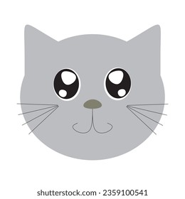 illustration head and face cat
