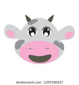 illustration head and face cow