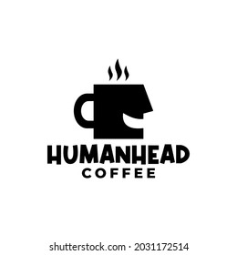 illustration of a head forming a cup. good for coffee shop, restaurant, cafe and bistro.