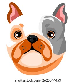 Illustration of a head of french bulldog