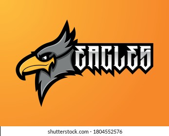 illustration of the head of a harpy eagle for a team logo