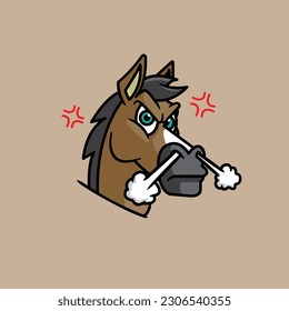 La ilustración de un caballo de cabeza