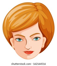 Illustration of a head of a hostess on a white background