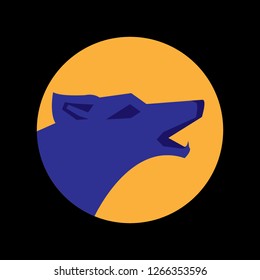 illustration head icon vector dog logo wolf