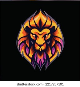 illustration head of lion design