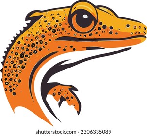 Illustration head logo of a Gecko