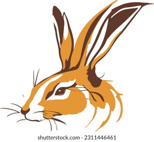 illustration head logo of a Hare , Vector