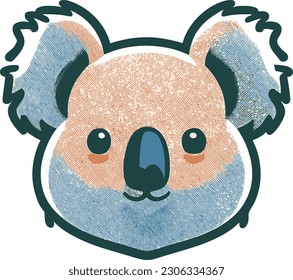Logo de la cabeza de la ilustración de un Koala