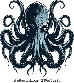 Illustration head logo of a Octopus