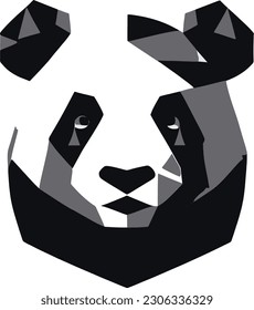 Illustration head logo of a Panda