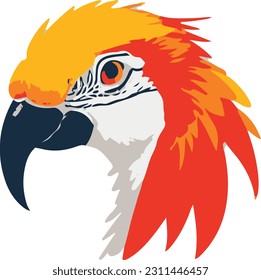 illustration head logo of a Parrot , Vector