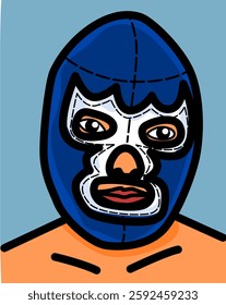 Illustration of a head of luchador