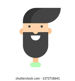 Illustration head male with beard