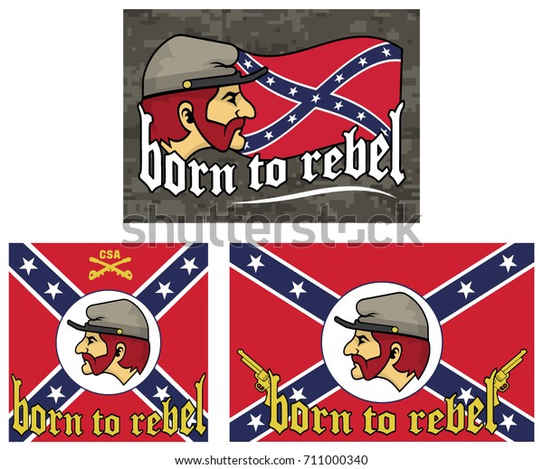 Illustration Head Rebel Confederate Soldier Quote Stock Vector (Royalty ...