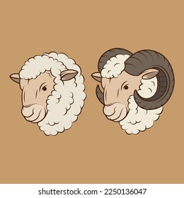The Illustration of Head Sheep