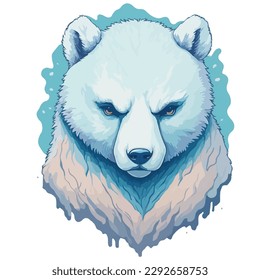 Ilustración de la cara del oso blanco de la cabeza, oso polar vector