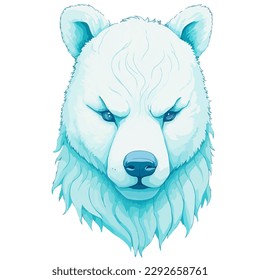 Ilustración de la cara del oso blanco de la cabeza, oso polar vector