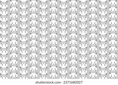 ilustración de la cabeza del patrón de gato blanco sobre fondo gris.