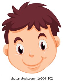 Illustration of a head of a young man on a white background