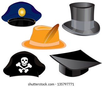 Illustration of the headdresses on white background is insulated