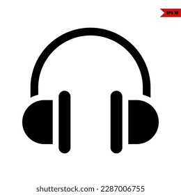 illustration of headphone glyph icon 