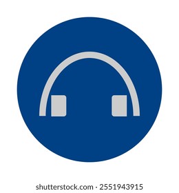 Illustration Headphone Icon for Audio Technology