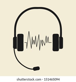 illustration of headphone icon, vector