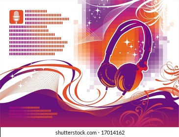 Ilustración con auriculares