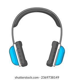 Illustration of headphones. Computer equipment and work device.