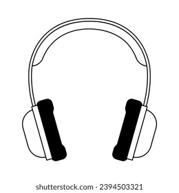 Illustration of headphones. Computer equipment and work device.