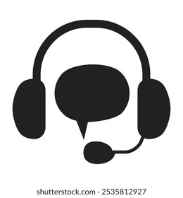 Illustration of headphones icon on white.