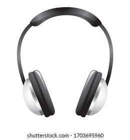 Illustration of headphones, with white background vector