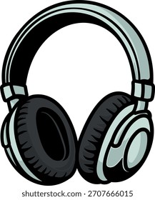 Illustration of headphones without background