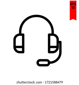 illustration of headset flat icon