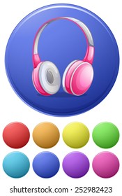 Ilustración de iconos de auriculares