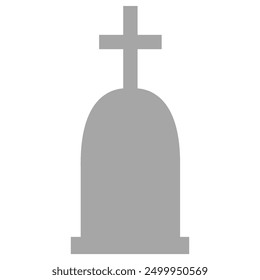 Illustration of headstone, grave with cross design