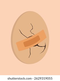 Illustration healing broken eggs unique design