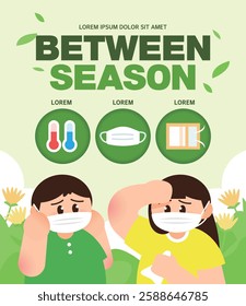 illustration of health prevention during the change of seasons in spring