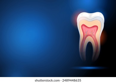 illustration of Healthcare and Medical education background  of Human teeth for Science Biology study