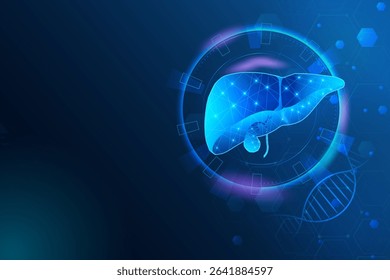 illustration of Healthcare and Medical education drawing chart of Human Liver for Science Biology study