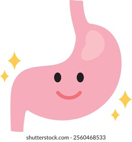 Illustration of a healthy and beautiful stomach