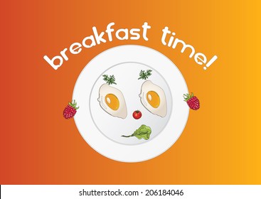 Illustration of healthy breakfast plate