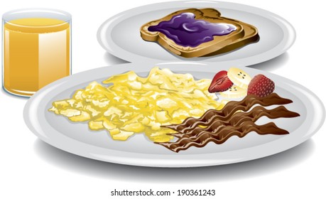 Illustration of a healthy complete breakfast.