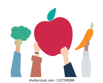 Illustration of healthy eating concept