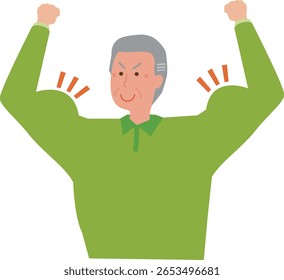 Illustration of a healthy elderly man
