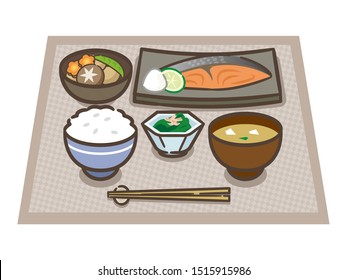 Illustration of healthy Japanese food