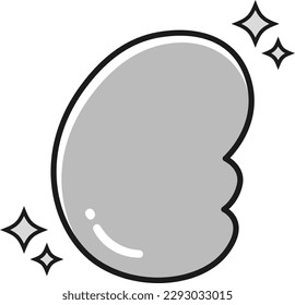 Illustration of a healthy kidney (black and white)