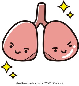 Illustration of a healthy lung (character)