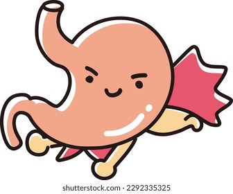 Illustration of a healthy stomach (character)