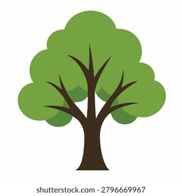 Illustration of a healthy tree with a sturdy brown trunk and bright green leaves